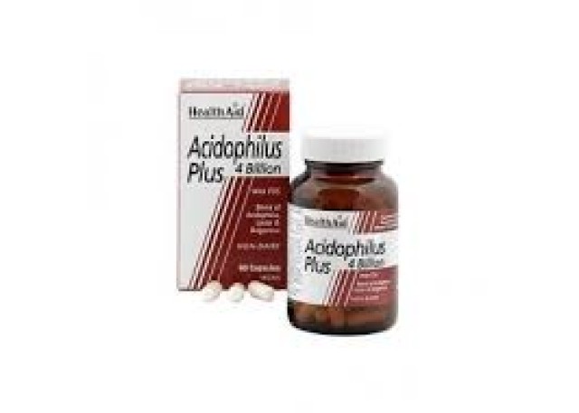 HEALTH AID Acidophilus Plus Συμπλήρωμα Διατροφής Για Καλή Υγεία Του Πεπτικού Συστήματος, 60 κάψουλες