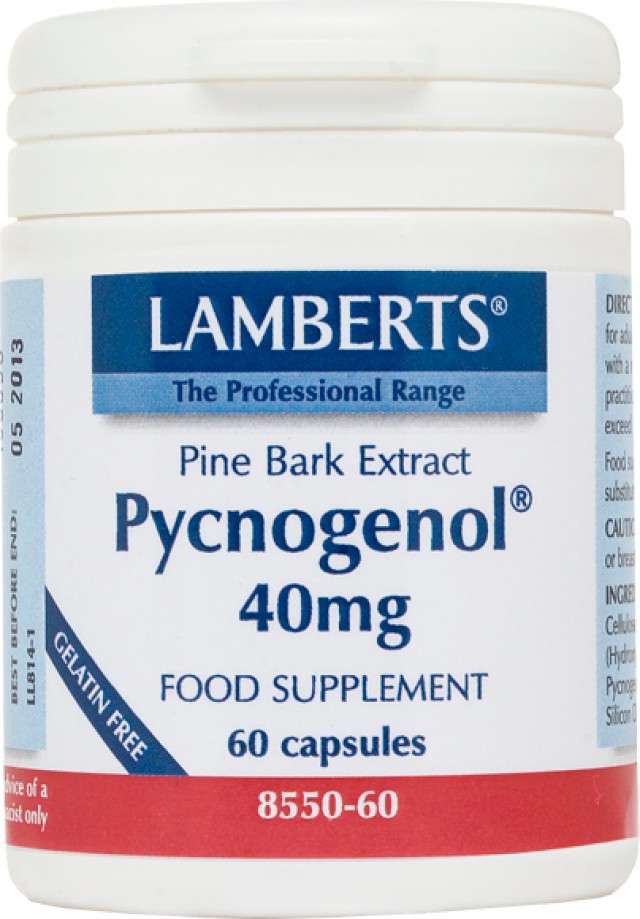 LAMBERTS Pycnogenol 40mg, Συμπλήρωμα με Ισχυρή Αντιοξειδωτική Δράση 60tabs 8550-60