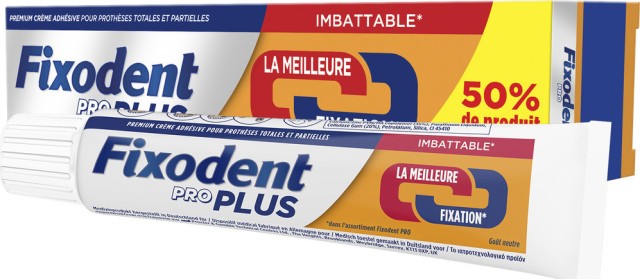 Fixodent Pro Plus Στερεωτική Κρέμα Για Ολικές και Μερικές Τεχνητές Οδοντοστοιχίες 60gr (50% Επιπλέον Προϊόν)