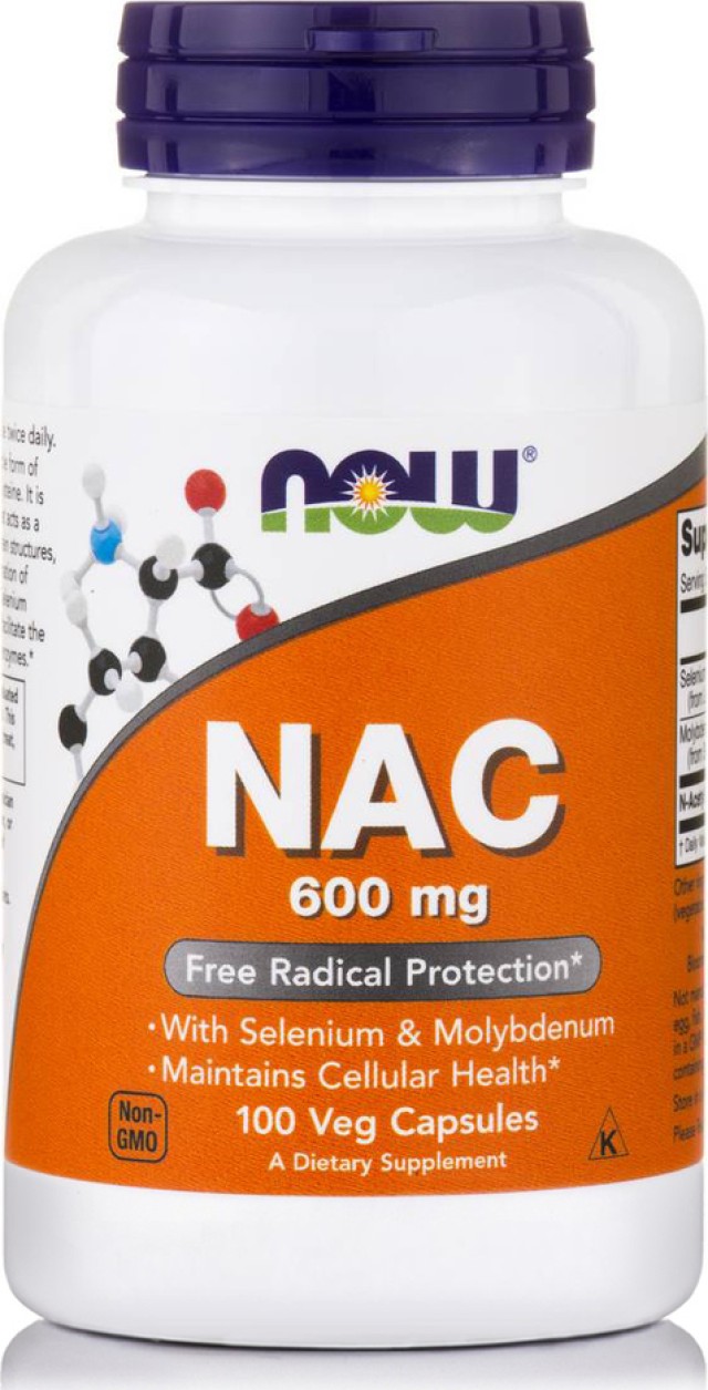 NOW FOODS N-Acetyl Cysteine 600mg Συμπλήρωμα Διατροφής Αντιοξειδωτικό Αποτοξινωτικό 100 Φυτικές Κάψουλες