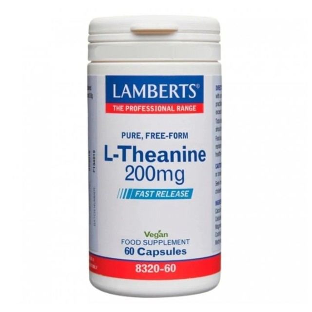 Lamberts L-Theanine 200mg, Σκεύασμα Θειανίνης Ελεύθερης Μορφής με Χαλαρωτικές Ιδιότητες 60tabs 8320-60