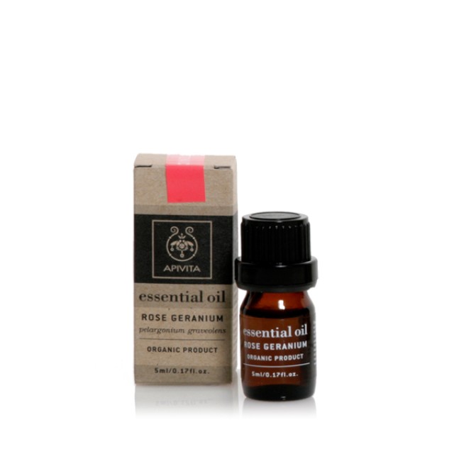 APIVITA Essential Oil Geranium Skin Tonic 100% Βιολογικό Αιθέριο Έλαιο Γεράνι, 5ml