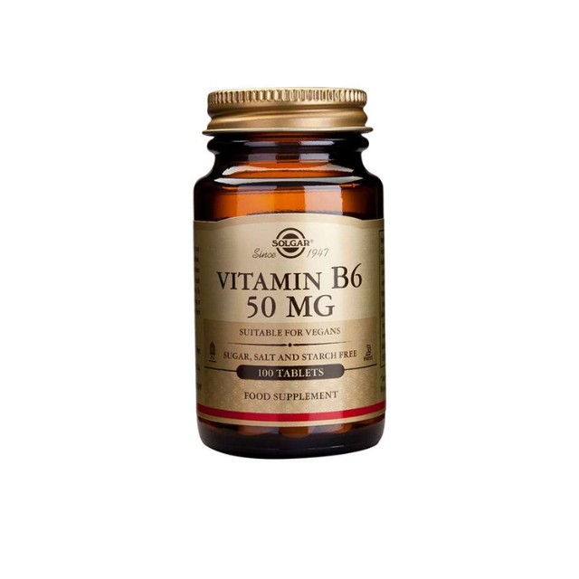 Solgar Vitamin B6 50mg Συμπλήρωμα Διατροφής, 100 Ταμπλέτες