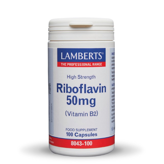 Lamberts Vitamin B2 Riboflavin 50mg 100 Κάψουλες 8043-100