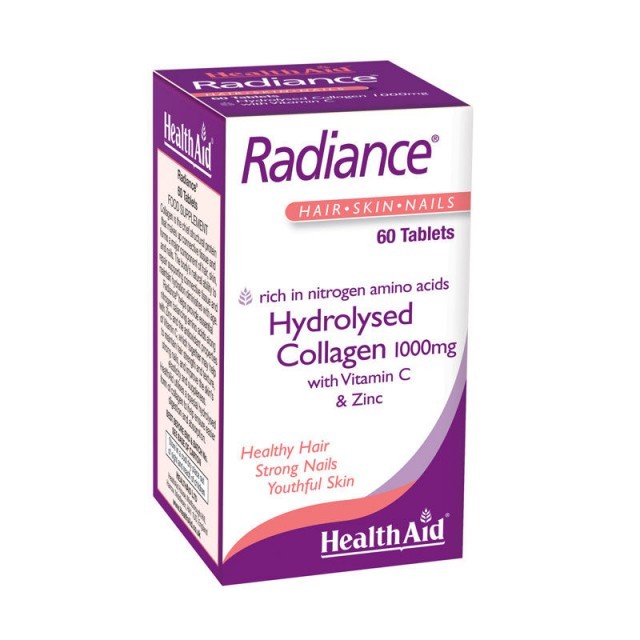 HEALTH AID Radiance COLLAGEN, με Vitamin C & Zink, Κολλαγόνο για Όμορφα Μαλλιά, Νύχια & Υγιές Δέρμα 60 tabs