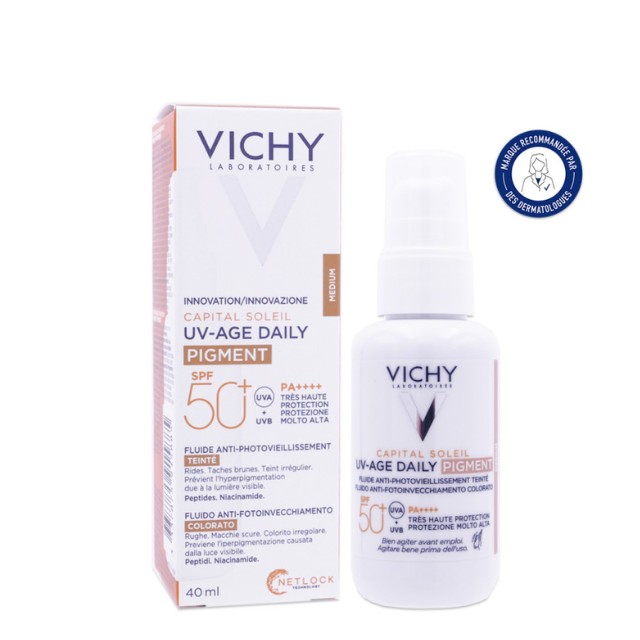 Vichy Capital Soleil UV-Age Daily Pigment Fluid με Χρώμα Medium SPF50  40ml