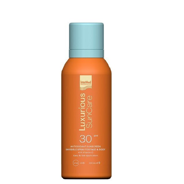 INTERMED Luxurious Suncare Antioxidant Sunscreen Invisible Spray SPF30 Αντηλιακό Προσώπου & Σώματος, 100ml