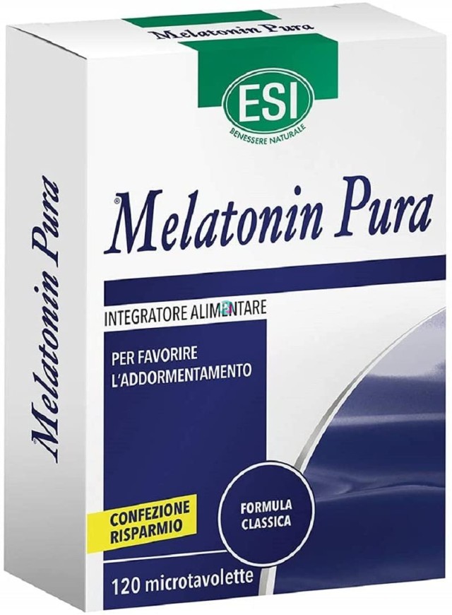 ESI Melatonin Pura 1mg Συμπλήρωμα Διατροφής Για Την Αντιμετώπιση Της Αϋπνίας & Του Jet Lag, 120 Ταμπλέτες