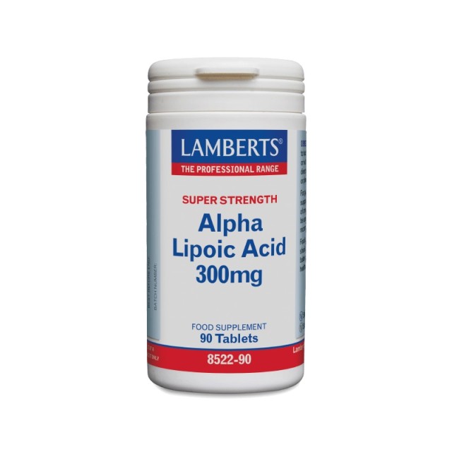LAMBERTS Alpha Lipoic Acid 300mg Λιποϊκό Οξύ Για Αντιοξειδωτική Δράση, 90 Ταμπλέτες (8522-90)