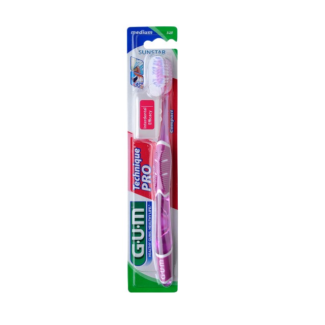 Gum Technique Pro Compact 528 Medium Οδοντόβουρτσα Μέτρια Μωβ 1τμχ