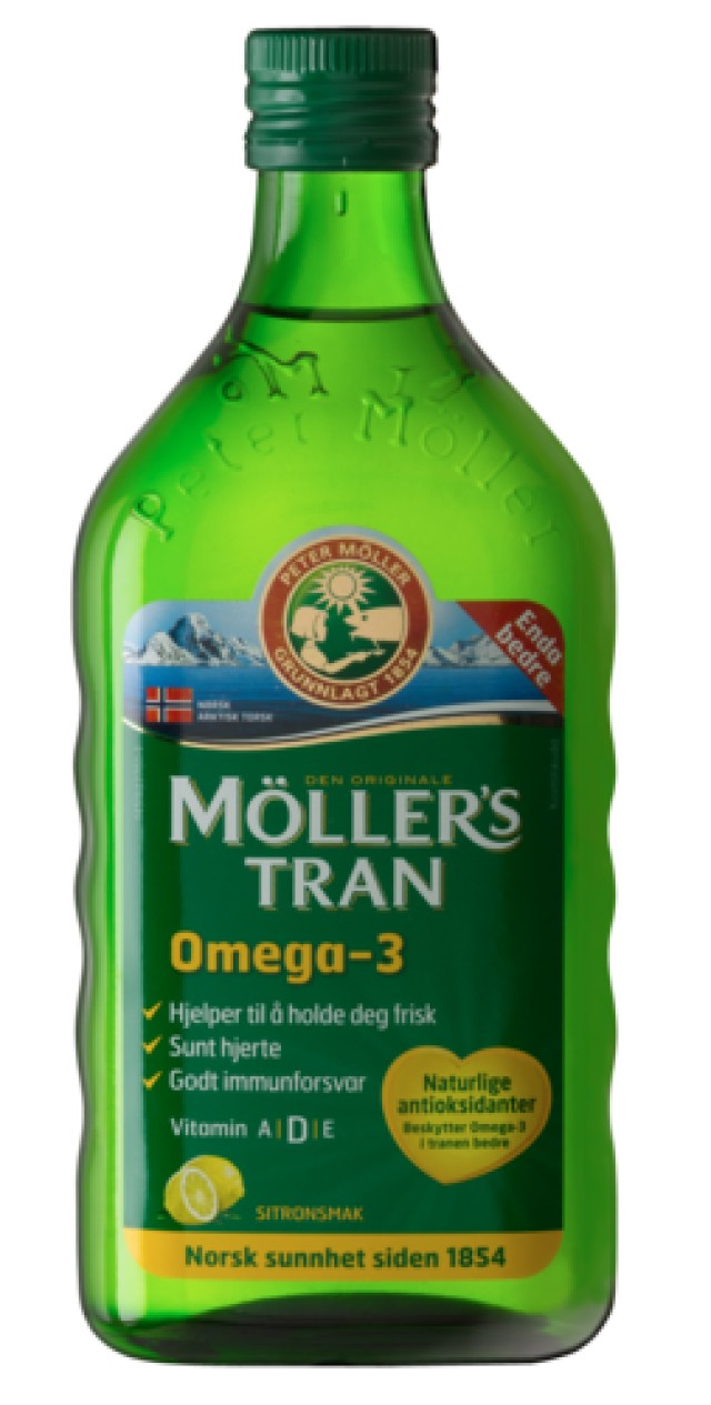 Mollers Μουρουνέλαιο Lemon Omega 3, Μουρουνέλαιο Mollers Πλούσιο σε Ω3 Λιπαρά Οξέα σε Υγρή Μορφή Γεύση Λεμόνι 250ml