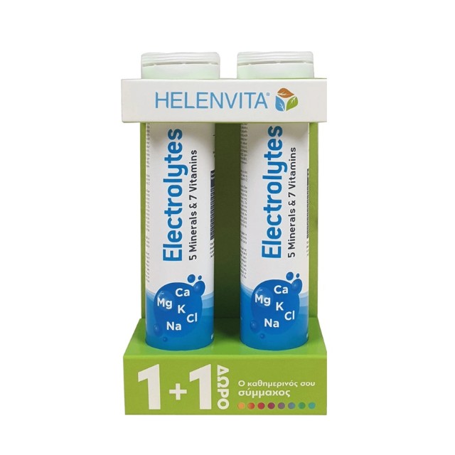 Helenvita Electrolytes με 5 Minerals & 7 Vitamins 20 Αναβράζοντα Δισκία 1+1 Δώρο