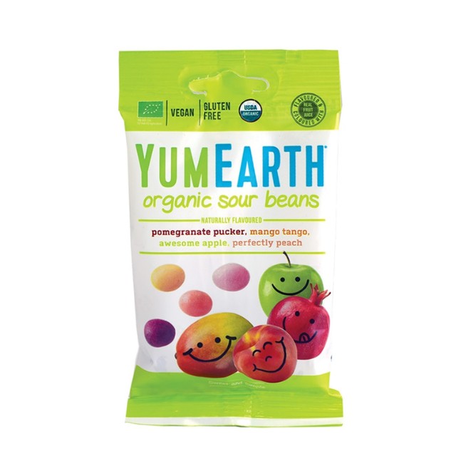 YumEarth Organic Sour Beans Κουφετάκια Φρούτων 50gr