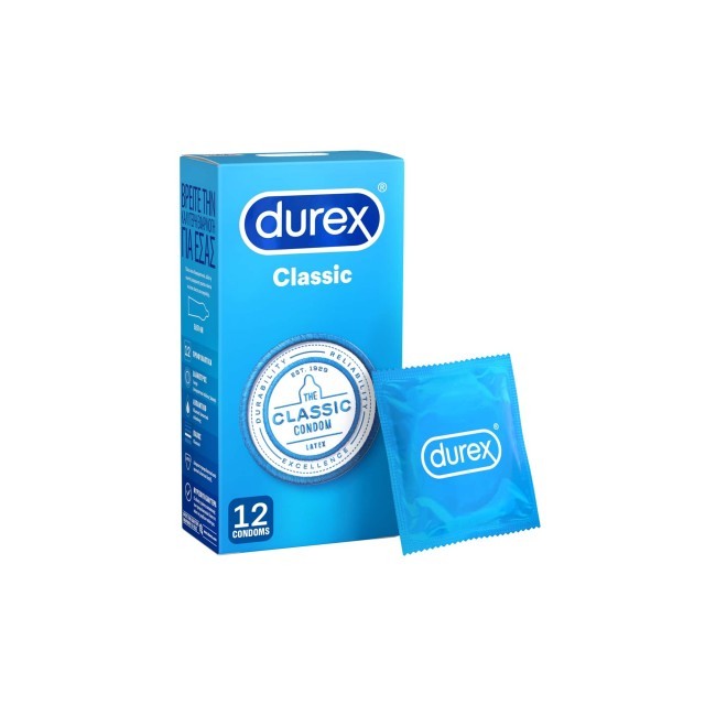 DUREX Classic Original Προφυλακτικά Με Ήπια Λίπανση, 12τεμ
