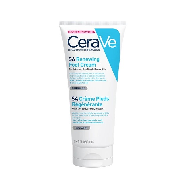 CeraVe SA Renewing Foot Cream Αναπλαστική Κρέμα Ποδιών για Πολύ Ξηρό, Τραχύ Σκασμένο Δέρμα 88ml