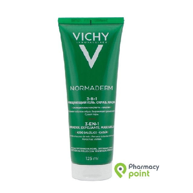 Vichy Normaderm Exfoliant + Nettoyant + Masque 3 σε 1 Απολέπιση, Καθαρισμός & Μάσκα 125ml