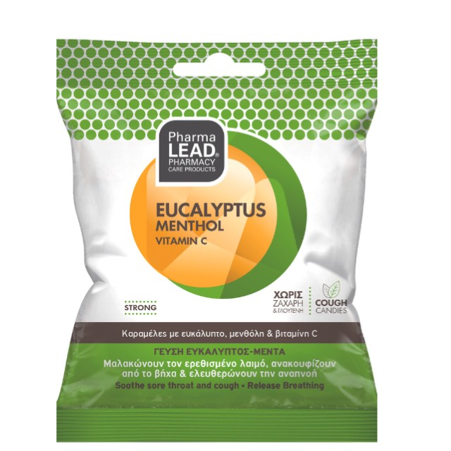PharmaLead Καραμέλες Eucalyptus Menthol Vitamin C Γεύση Ευκάλυπτος-Μέντα 40gr
