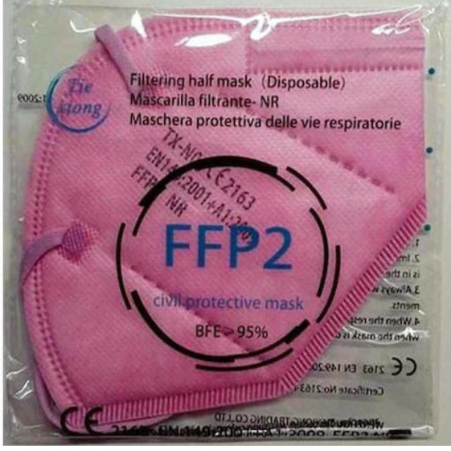 Tiexiong Μάσκα Προστασίας FFP2 Ενηλίκων Ροζ 20τμχ