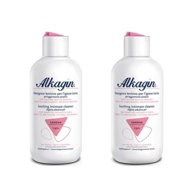 Alkagin Πακέτο Soothing Intimate Cleanser Slightly Alkaline pH Υγρό Καθαριστικό Για Την Υγιεινή Της Ευαίσθητης Περιοχής, 2x250ml
