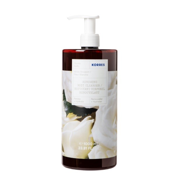 Korres Renewing Body Cleanser White Blossom Αφρόλουτρο Με Άρωμα Λευκά Άνθη, 1000ml