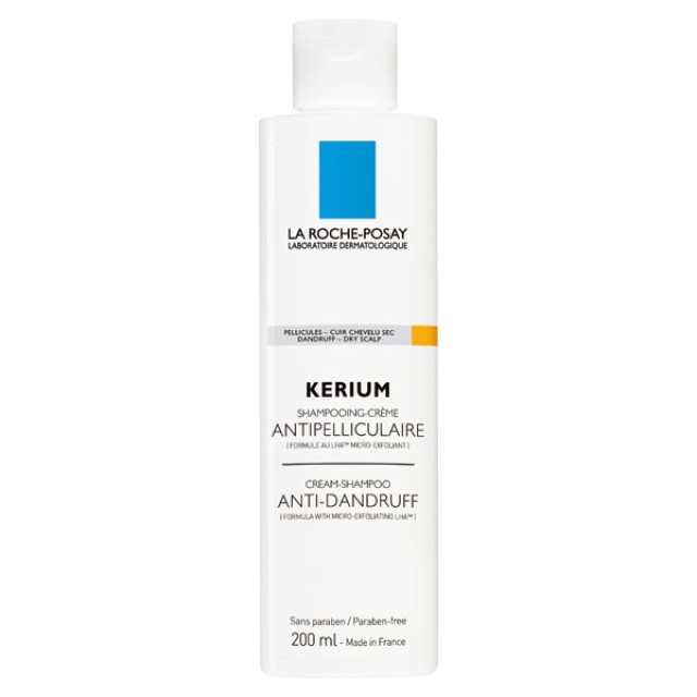 La Roche Posay Kerium Antipelliculaire Creme Shampoo for Dry Hair, Αντιπιτυριδικό Σαμπουάν 200ml