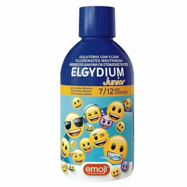 Elgydium Junior Emoji Mouthwash Στοματικό Διάλυμα Για Παιδιά 7-12 Ετών Με Γεύση Κόκκινων Μούρων, 500ml