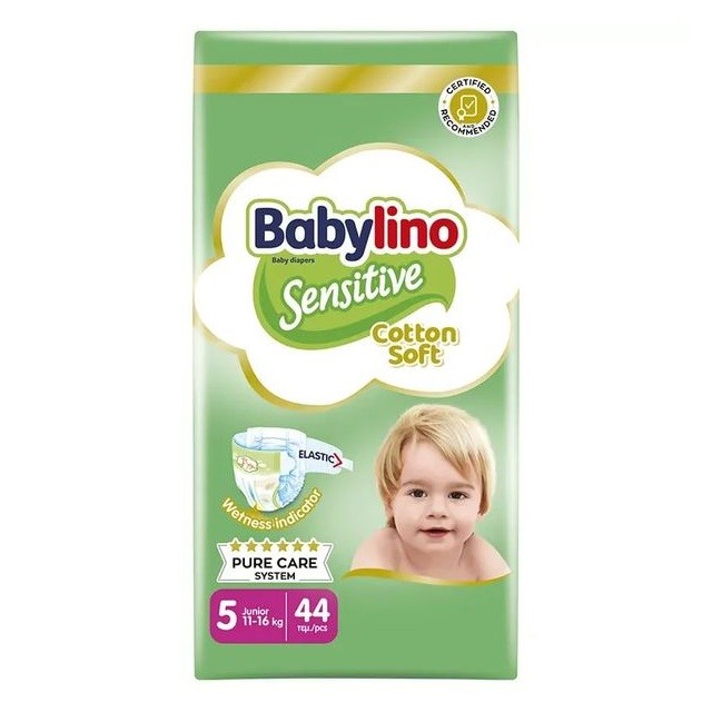 Babylino Sensitive Cotton Soft Value Pack Junior Νο5 (11-16kg) Βρεφικές Πάνες, 44 Τεμάχια