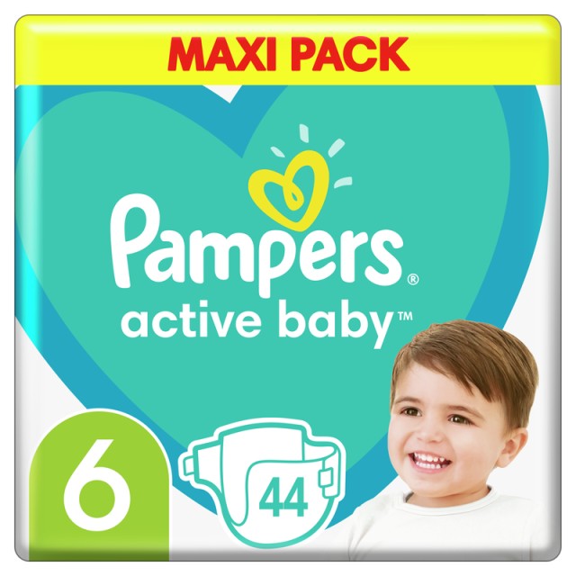 Pampers Active Baby Maxi Pack No.6 (13-18kg) 44τμχ