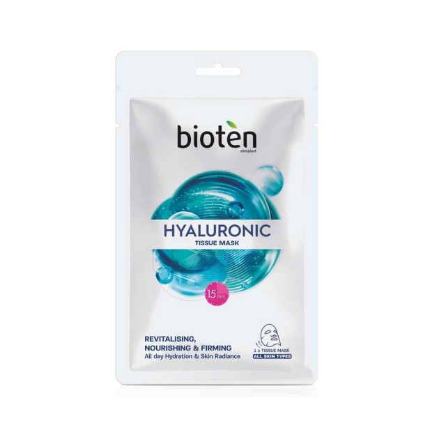 Bioten Tissue Mask Hyaluronic Υφασμάτινη Μάσκα με Υαλουρονικό Οξύ για Θαμπές & Αφυδατωμένες Επιδερμίδες, 20ml