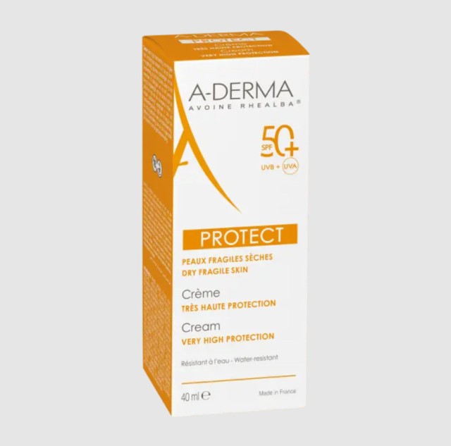 A-Derma Protect Cream Dry Fragile Skin SPF50+ Αντηλιακή Κρέμα Για Το Εύθραυστο/Ξηρό Δέρμα 40ml