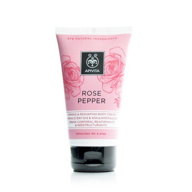 APIVITA Rose Pepper Body Cream Κρέμα Σύσφιξης & Αναδιαμόρφωσης Σώματος με Ροζ Πιπέρι & Τριαντάφυλλο 150 ml