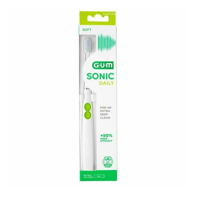 Gum Sonic Daily Soft 4100 Ηλεκτρική Οδοντόβουρτσα Μπαταρίας Λευκή 1τμχ