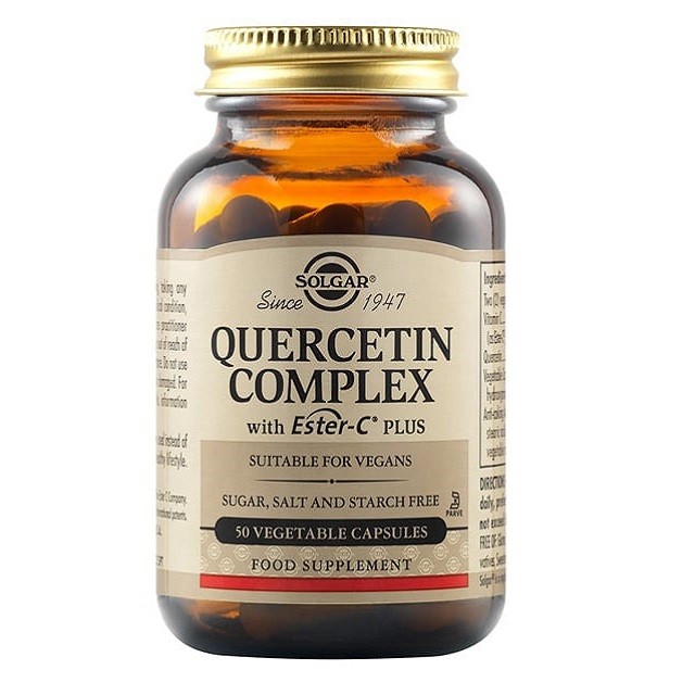 Solgar Quercetin Complex With Ester C Plus Σύμπλεγμα Κουερσετίνης Με Βιταμίνη C Για Αντιμετώπιση Αλλεργικών Συμπτωμάτων, 50 Κάψουλες