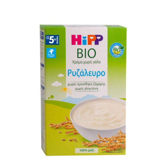 Hipp Bio Κρέμα Ρυζάλευρο Χωρίς Γάλα από τον 5ο μήνα 200gr