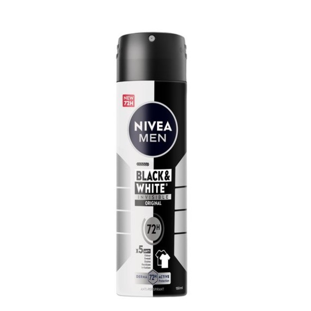 Nivea Men Deo Black & White Invisible Original Spray Αντρικό 150ml