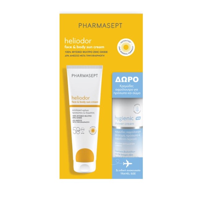 Pharmasept Heliodor Πακέτο Face & Body Sun Cream SPF50 150ml & Hygienic Shower Cream 100ml