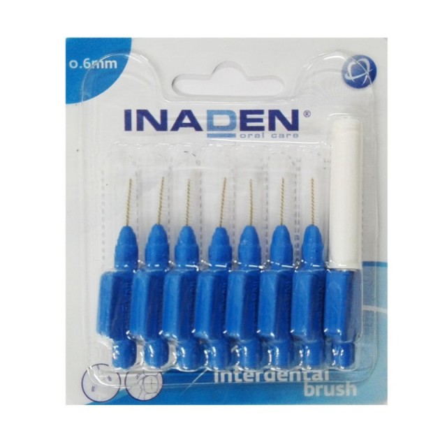 Inaden Interdental Brush 0.6mm Μπλε Μεσοδόντια Βουρτσάκια 8τμχ