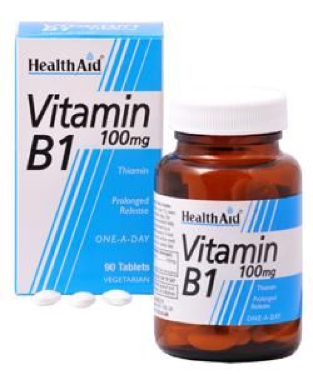 HEALTH AID Vitamin B1 Thiamin Συμπλήρωμα Διατροφής για το Νευρικό Σύστημα 100mg, 90tabs