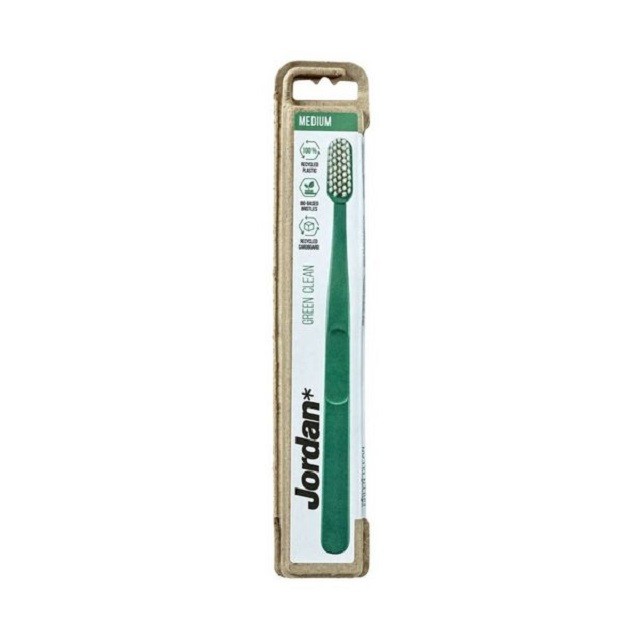 Jordan Green Clean Medium Οδοντόβουρτσα Μέτρια Πράσινη 1 τεμάχιο