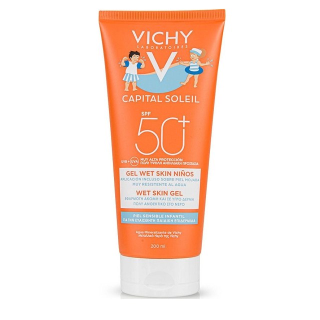 Vichy Capital Soleil Wet Skin Gel Kids SPF50+ για την Ευαίσθητη Παιδική Επιδερμίδα 200ml