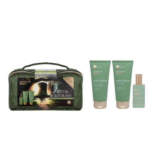 Panthenol Extra Beauty In Wonderland Πακέτο Pure Nature Eau De Toilette 50ml & 3in1 Cleanser 100ml & Body Milk 100ml & Δώρο Νεσεσέρ