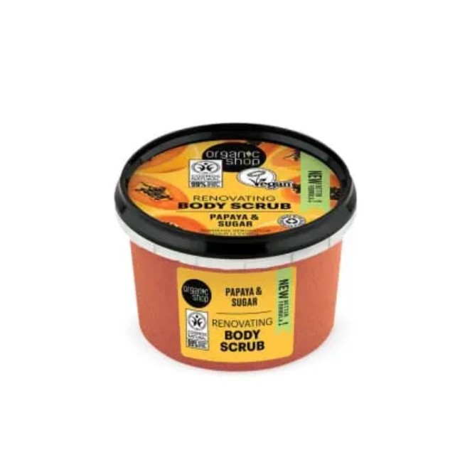 Natura Siberica Organic Shop Renovating Body Scrub Papaya & Sugar 250ml