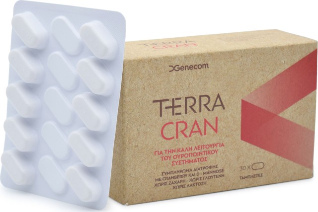 Terra Cran Συμπλήρωμα Διατροφής Με Cranberry & D-Mannose Για Καλή Λειτουργία Του Ουροποιητικού Συστήματος 30 Κάψουλες