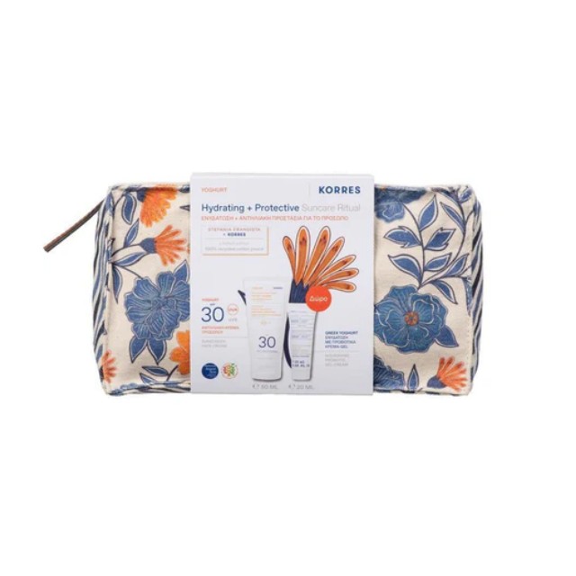 Korres Sunscreen Πακέτο Yoghurt Αντηλιακή Κρέμα Προσώπου SPF30 50ml + Δώρο Νεσεσέρ με Ενυδατική Κρέμα-Gel 20ml