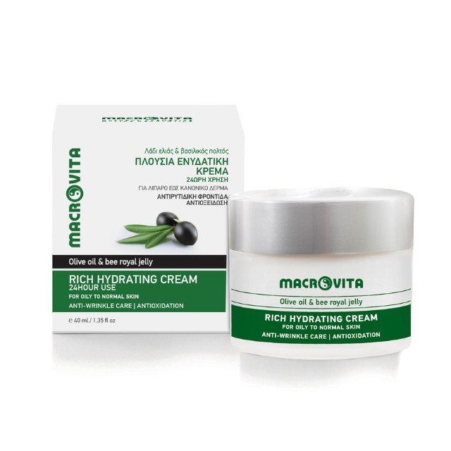 Macrovita Rich Hydrating Cream με Λάδι Ελιάς & Βασιλικό Πολτό 50ml