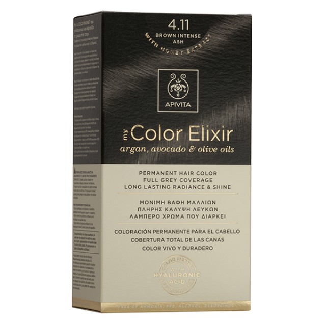 APIVITA My Color Elixir Νο 4.11 Μόνιμη Καστανό Έντονο Σαντρέ Βαφή Μαλλιών