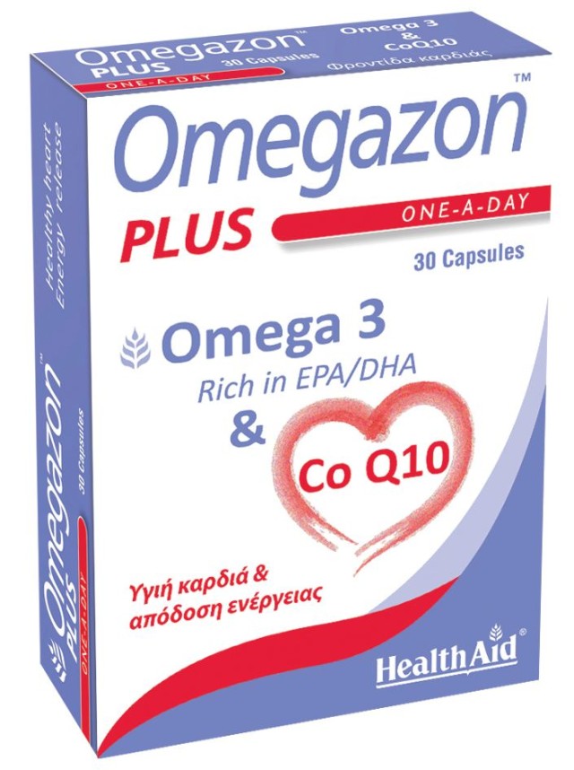 HEALTH AID Omegazon Plus Omega 3 & Co Q10 30mg 30Caps.