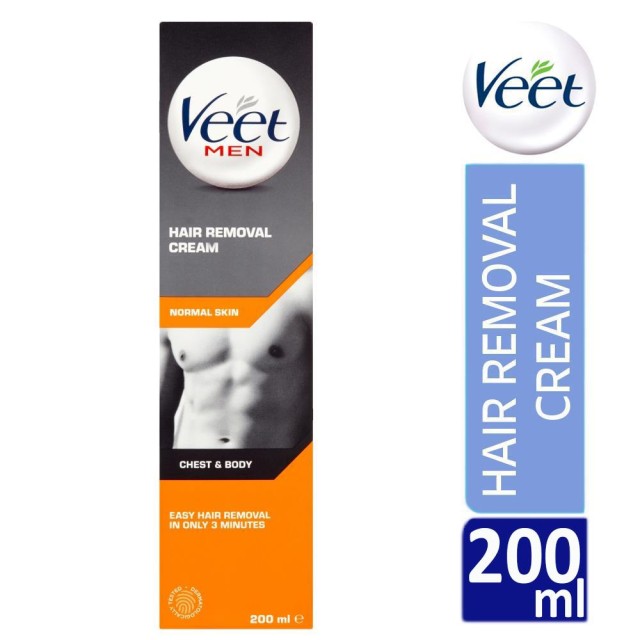 Veet For Men Αποτριχωτική Κρέμα για Άντρες με Κανονική Επιδερμίδα, 200ml
