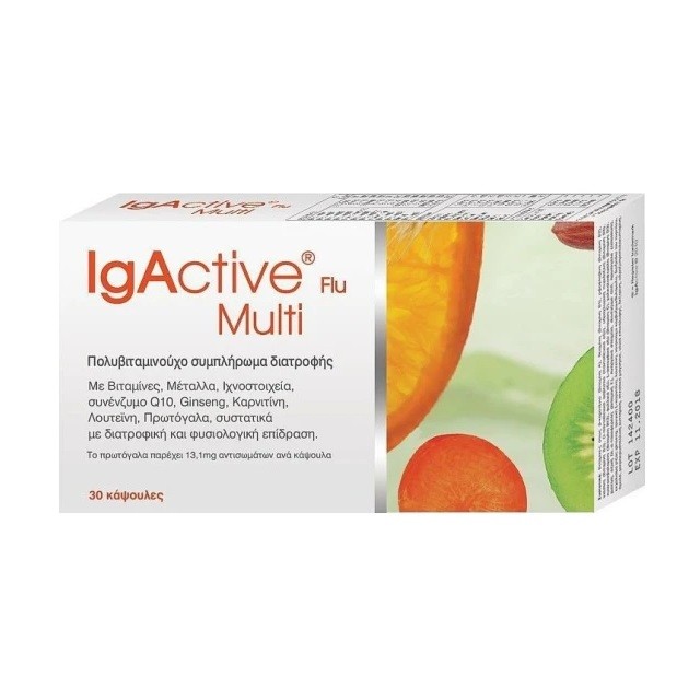 Igactive Multi  Flu Vitamin Πολυβιταμινούχο Συμπλήρωμα Διατροφής Για Την Ενίσχυση Του Ανοσοποιητικού, 30 κάψουλες