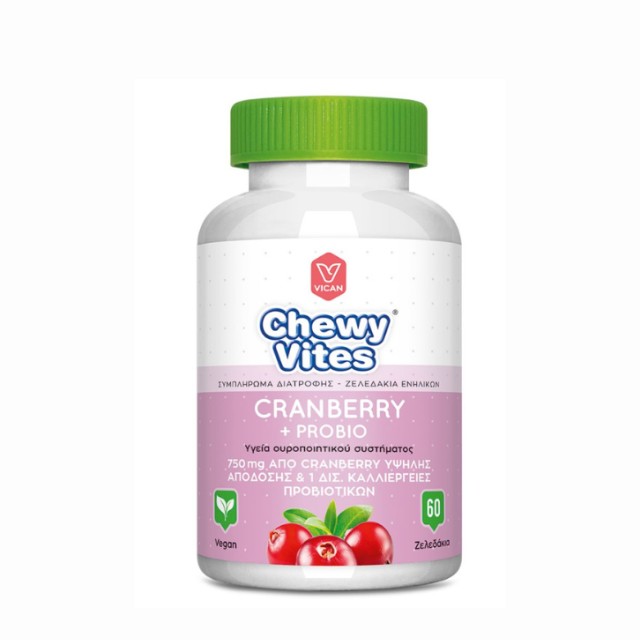 Vican Chewy Vites Cranberry Probio 60 Ζελεδάκια